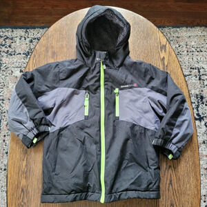 Swiss Tech Systems Black Lime Green Hooded Winter Jacket Size Boy's XS 4-5